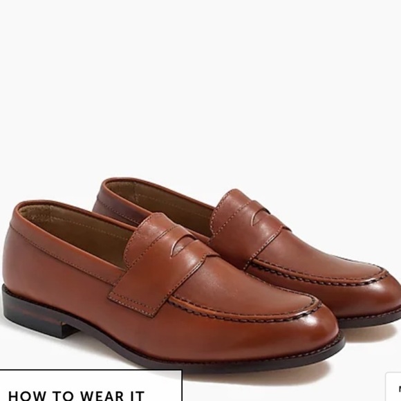 J Crew Factory Leather penny loafers AW268 main image 4